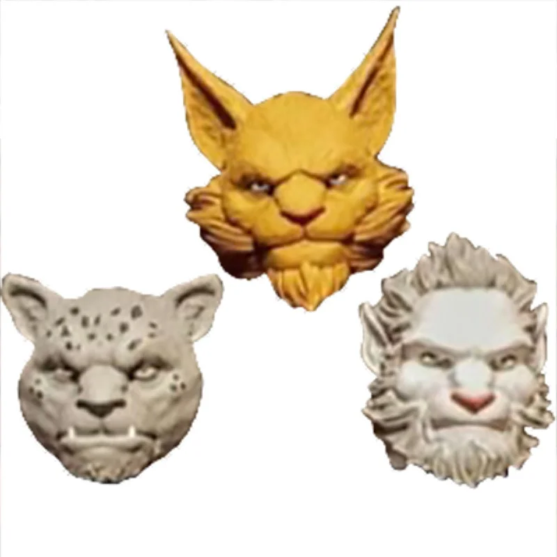 Animal Warriors of the Kingdom Primal Series Ancients Feral Felines Head Set - Spero Studios