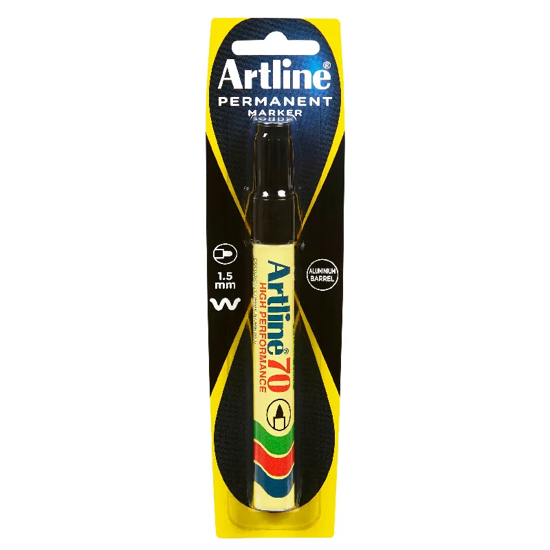 Artline 70 Permanent Marker 1.5mm Bullet Nib Black Hangsell