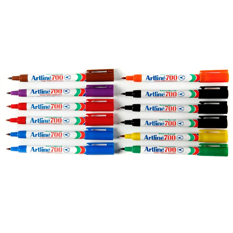Artline 700 Permanent Marker 0.7mm Bullet Nib Assorted Box Of 12