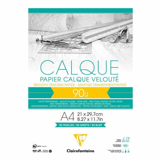 Clairefontaine Tracing Pad A4 90gsm 50 Sheets
