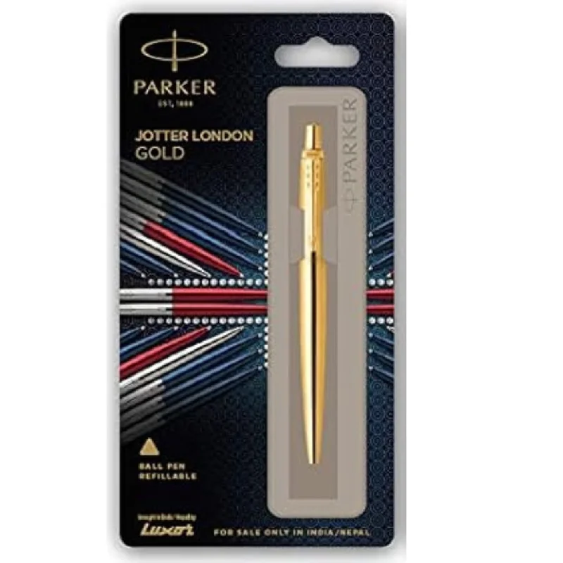 Parker Jotter London Stainless Steel Gold Trim Ball Pen (Gold)