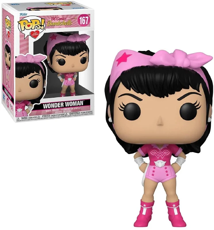 DC Comics Funko POP Vinyl Figure | Breast Cancer Awareness Bombshell Wonder Woman