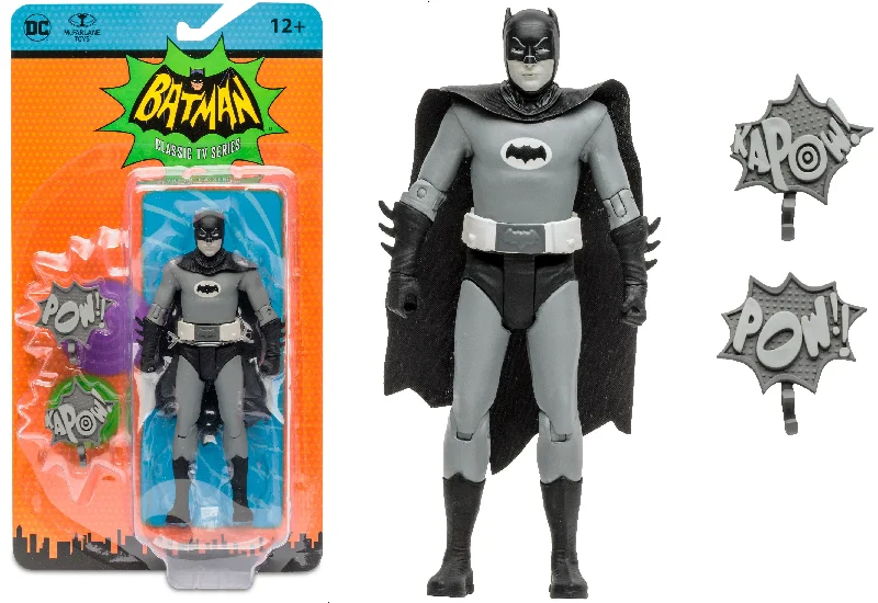 DC Retro Batman 66 - Batman (Black & White TV Variant) 6" Inch Action Figure - McFarlane Toys