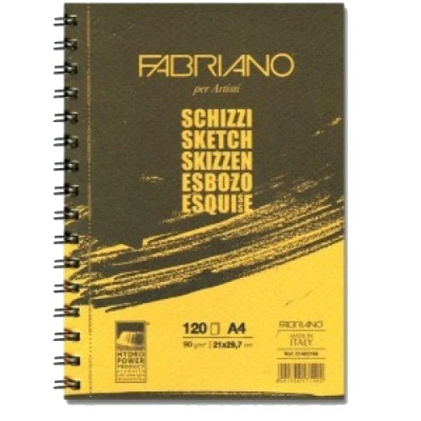 Fabriano Schizzi Spiral (long Side) 90gsm A4 120 Sheet Pad