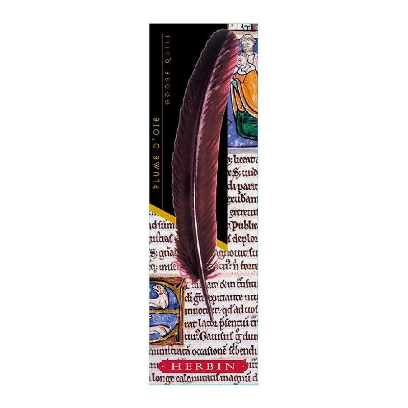 Jacques Herbin Goose Quill 21cm Burgundy Blister Pack