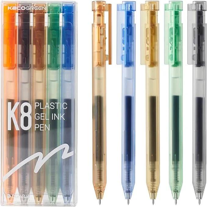 Kaco K8 Gel Pen- Transparent- Pack of 5