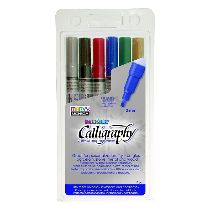 Marvy Calligraphy Paint Markers Set Of 6