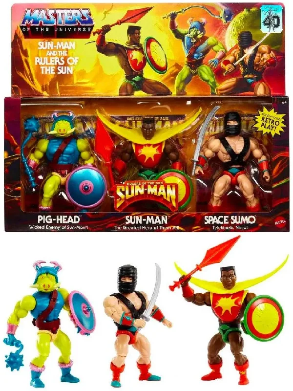 Masters of the Universe Origins 3-Pack Rulers of the Sun 5.5" Inch Action Figure Set - Mattel