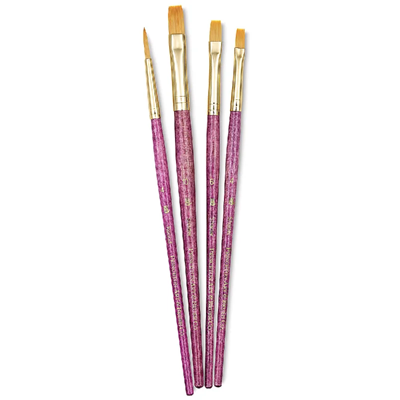 Princeton Real Value Synthetic Golden Taklon 9181 Brushes Set Of 4
