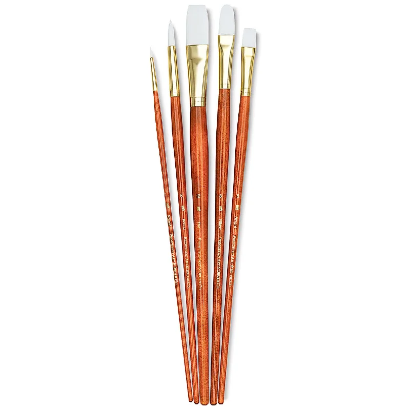 Princeton Real Value Synthetic White Taklon 9155 Brushes Set of 5