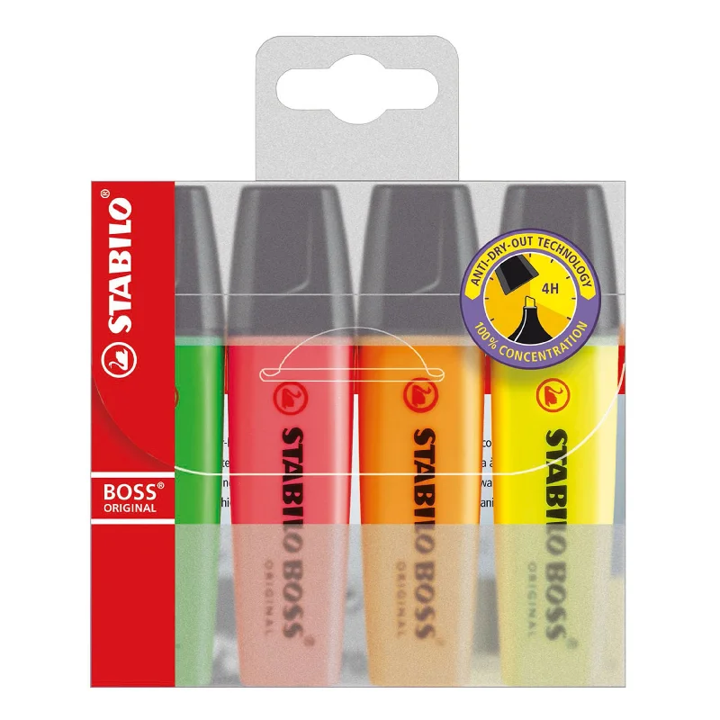 Stabilo Boss Highlighter Assorted Wallet Of 4