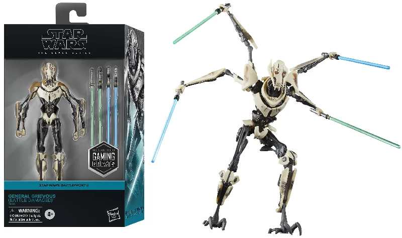 Star Wars The Black Series Gaming Greats Deluxe General Grievous (Battle Damaged) 6" Inch Action Figure - Hasbro