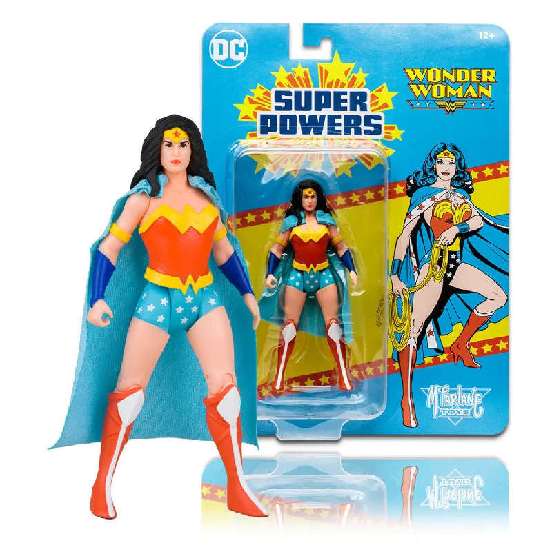 Super Powers Wonder Woman Blue Cape Variant 4" Inch Scale Action Figure - (DC Direct) McFarlane Toys