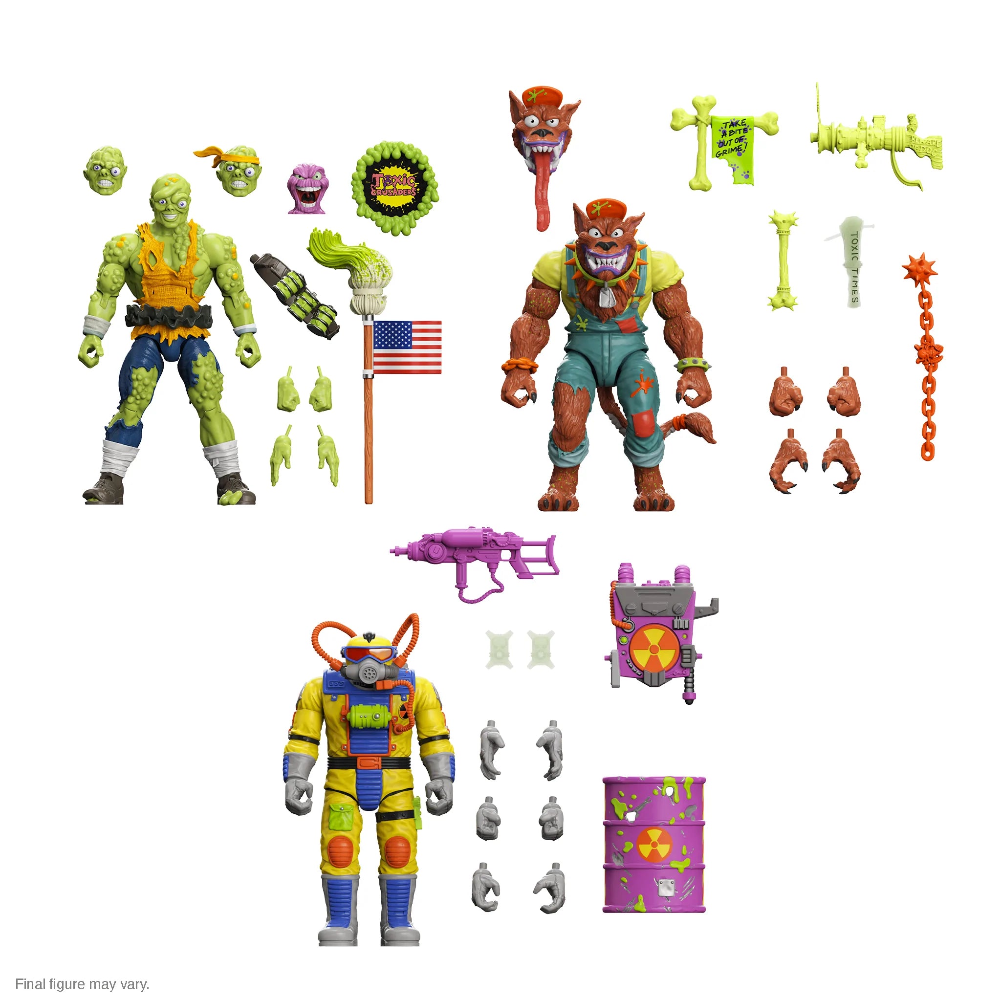 Toxic Crusaders ULTIMATES! Wave 3 (Full Set - Junkyard, Radiation Ranger & Toxie) - Super7