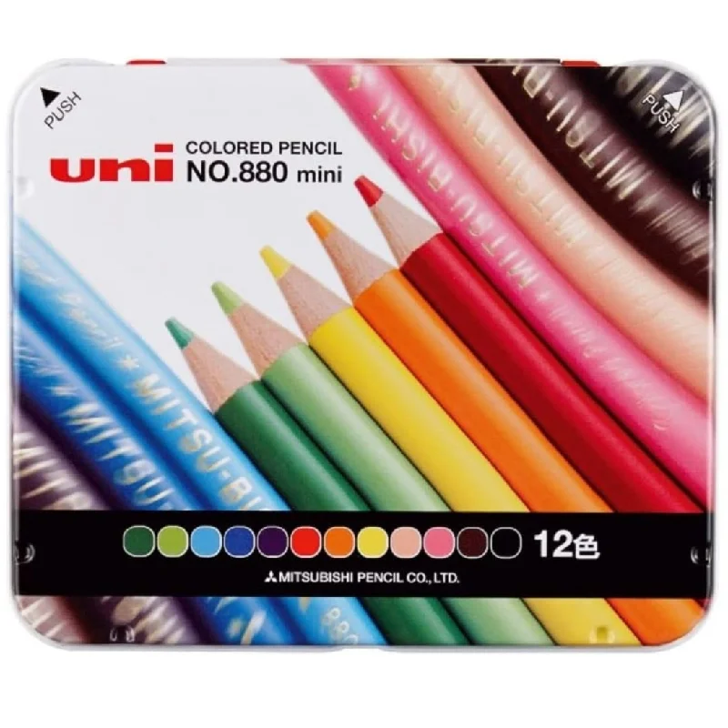 Uni Colored Pencil 880 Mini 12 Colors