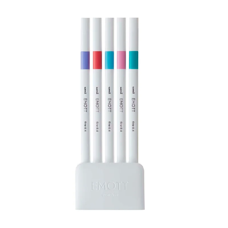 Uni Emott Everfine 0.4mm Fineliners Set of 5 Candy Pop