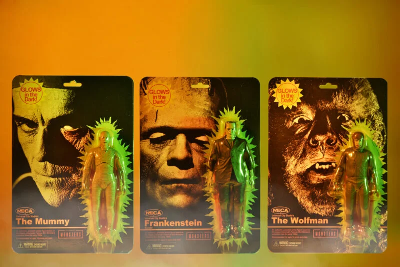 Universal Monsters Retro Glow in the Dark Assortment (Set of 3) 7" Inch Action Figure - NECA Universal Monsters Retro Glow in the Dark Assortment (Set of 3) 7" Inch Action Figure - NECA