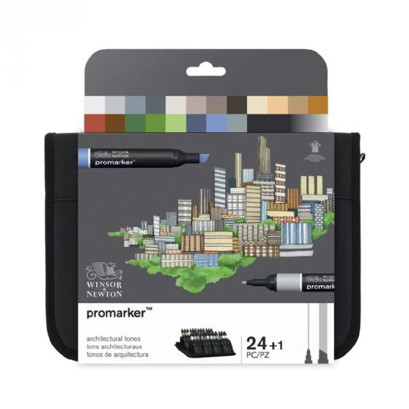 Winsor & Newton Promarkers Set Of 24 Architectural Tones