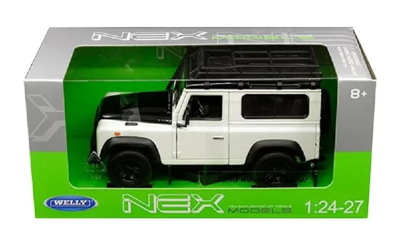 NEX 1:24 Land Rover Defender w/ Roof Rack & Snorkel – White/Black
