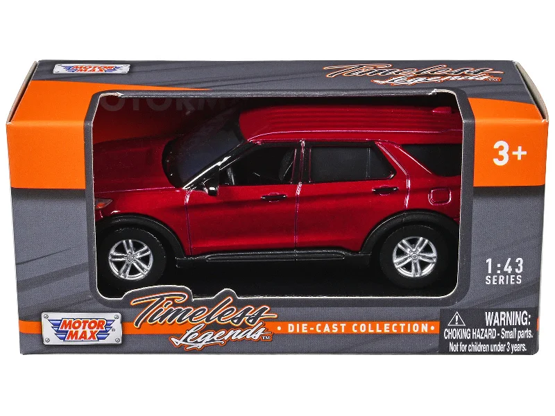 2023 Ford Explorer Red Metallic "Timeless Legends" Series 1/43 Diecast Model Car by Motormax