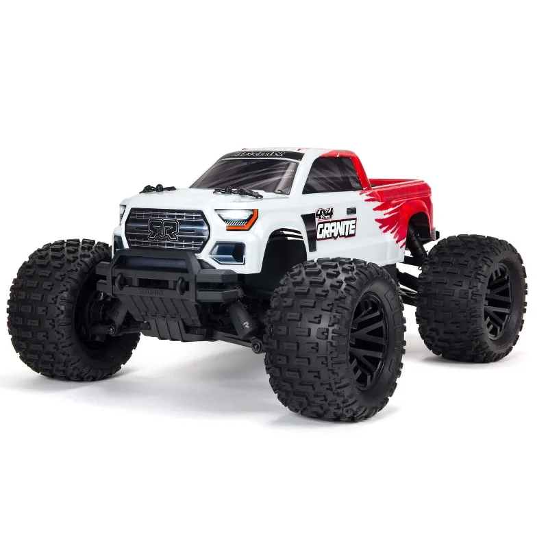 ARA4202XV3T2 1/10 GRANITE 4X4 MEGA 550 Brushed Monster Truck RTR, Red ****YOU will need these two parts. Sold separately. SPMX50002S30H3. &. DYNC2030 to run this truck **