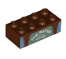 Brick 2x4 with "Tow Mater" Pattern, Part# 3001pb081