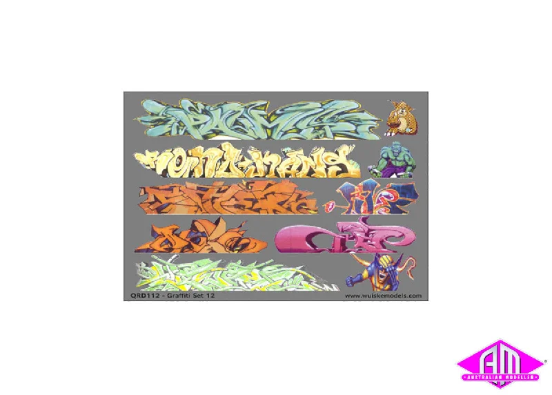 QRD112 - Graffiti Decals - Set 12 (HO Scale)