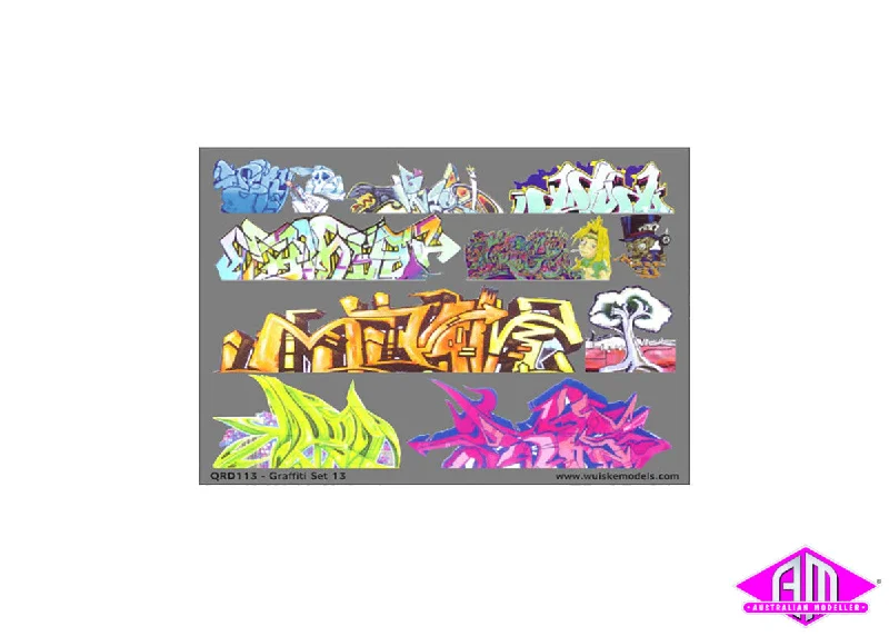 QRD113 - Graffiti Decals - Set 13 (HO Scale)