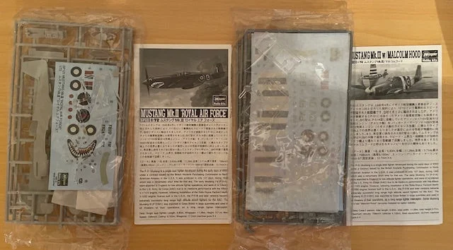 Hasegawa 1/72 Scale Mustang Mk.III RAF w/Malcom Hood 2 Bagged kits BAP105 SP121