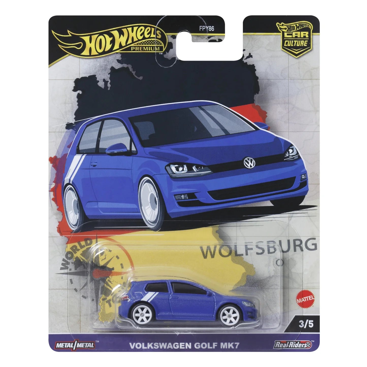 1/64 VOLKSWAGEN GOLF MK7 Blue Hot Wheels EURO STYLE