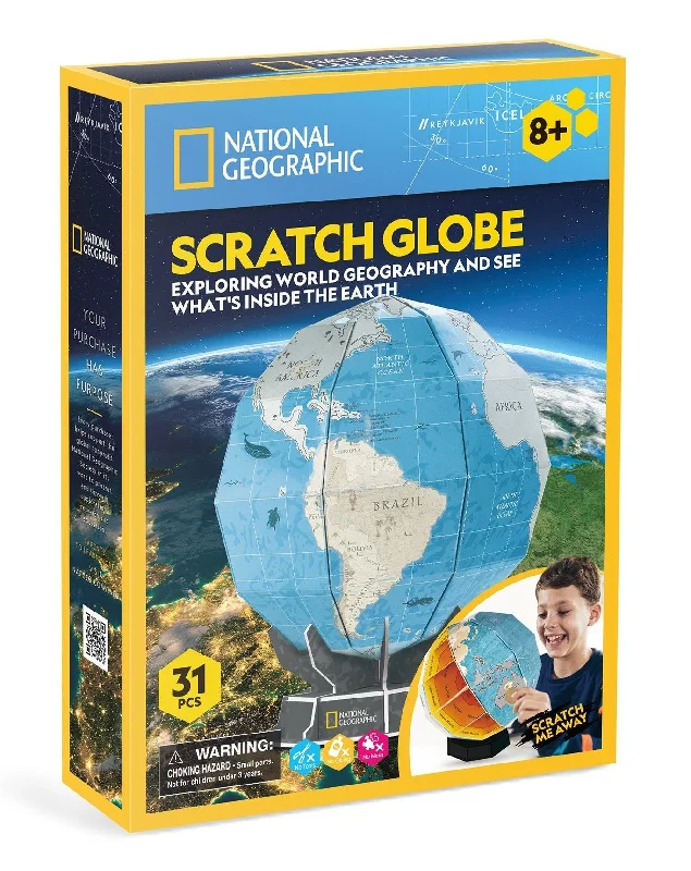 NATIONAL GEOGRAPHIC - SCRATCH 3D GLOBE (21PCS)