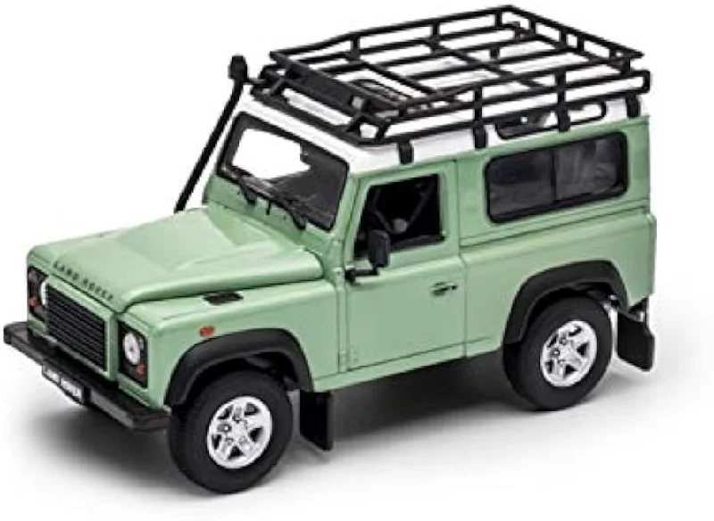 Welly 22498 Compatible with Land Rover Defender Green/White Scale 1:24 Model Car