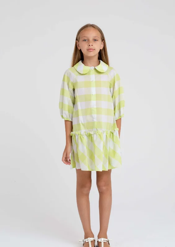 Piccola Ludo Colorado Lime Check Dress
