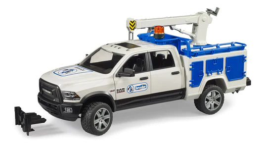 RAM Service Truck w/ Crane and Rotating Beacon Light | Bruder - LOCAL PICKUP