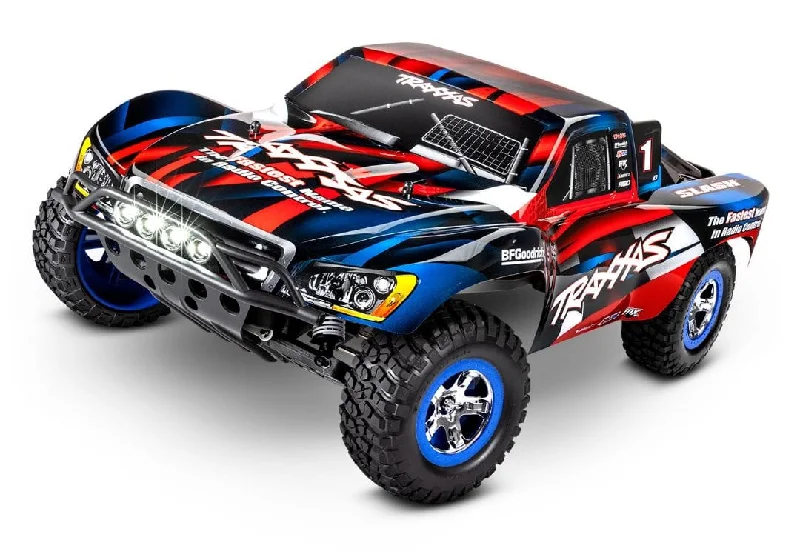 TRA58034-61 Traxxas Slash RTR 2WD Brushed with Battery/Charger Red/Blue LE***for the best run time you will need part# Tra2992***