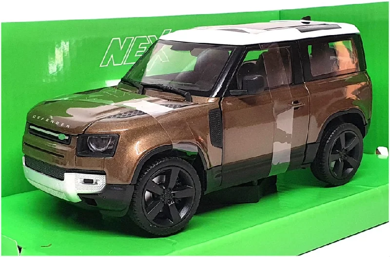 Welly NEX 1/24 Scale 24110W - 2020 Land Rover Defender - Met Brown/White