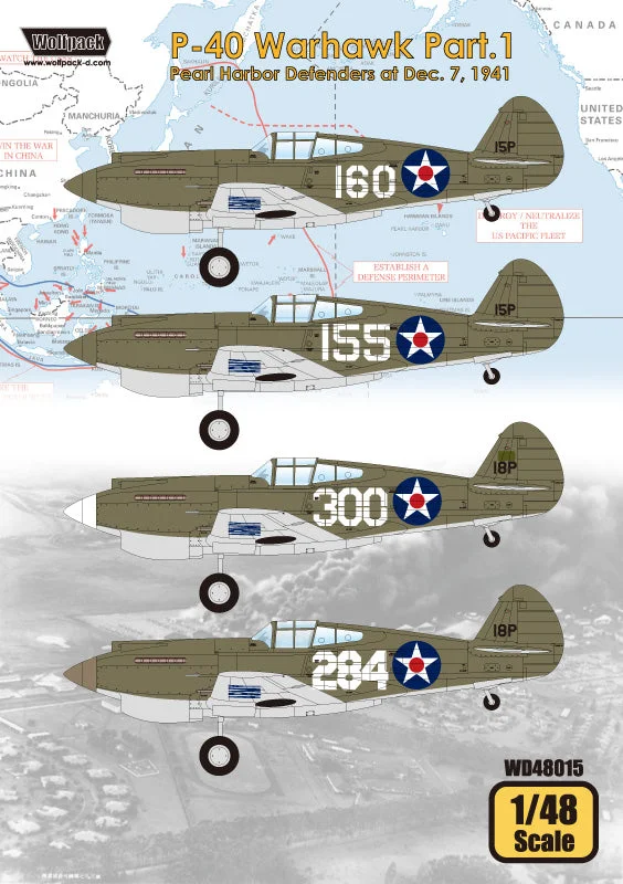 Wolfpack 1/48 decal P-40 Warhawk Part.1 - Pearl Harbor Defenders at Dec. 7, 1941