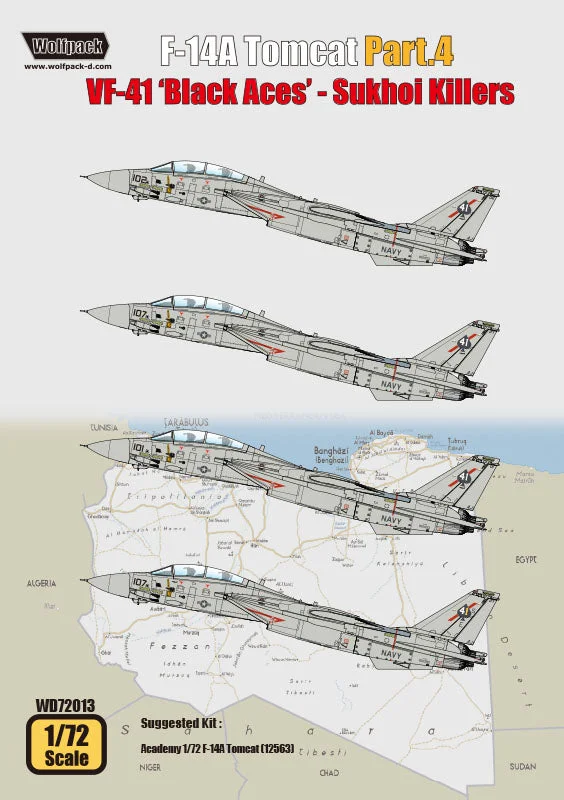 Wolfpack 1/72 decal VF-41 Black Aces Pt.4 - Sukhoi Killers for Academy - WD72013