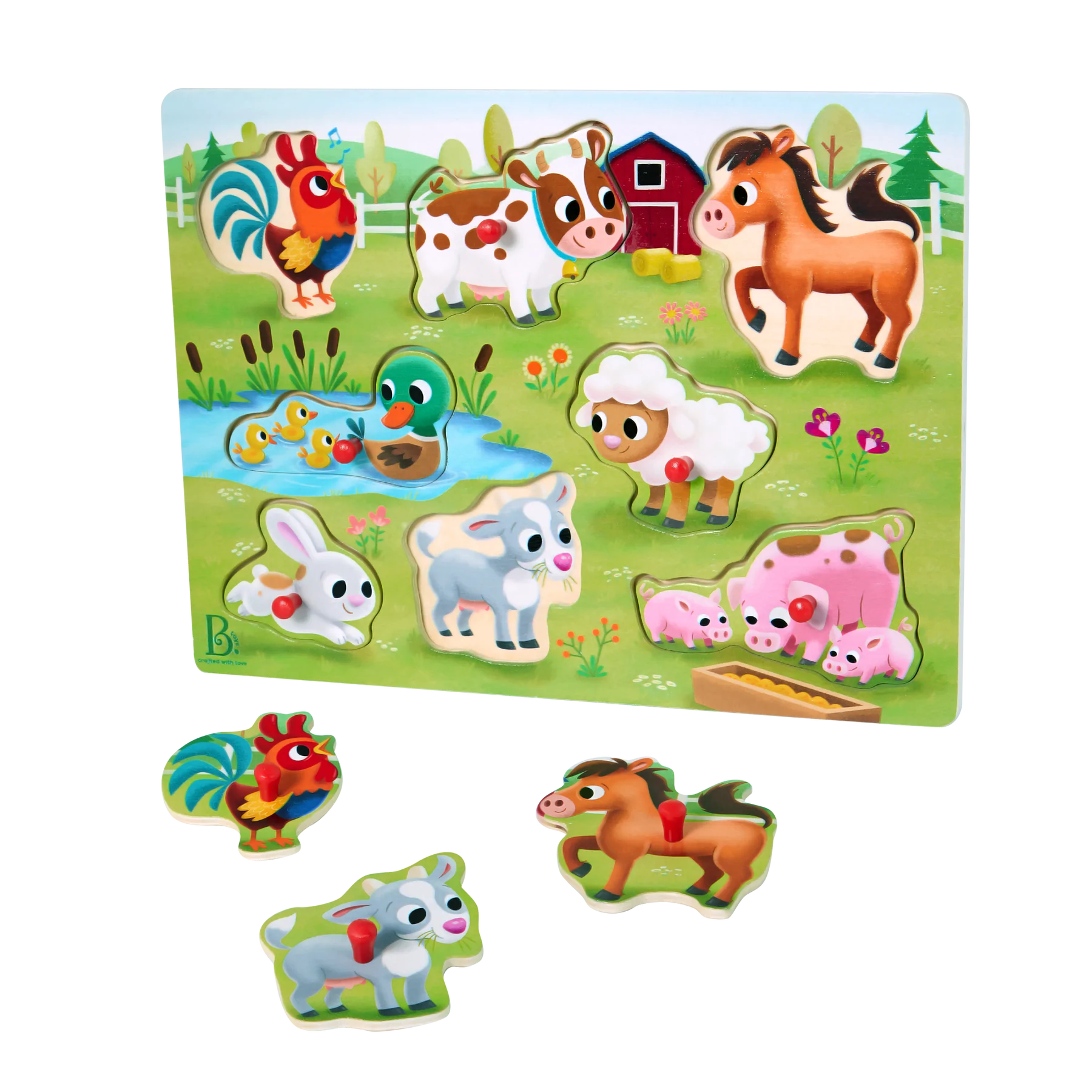 B. toys - Peg Puzzle - Peek & Explore Farm Animals