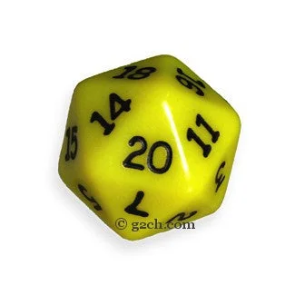D20 Opaque Yellow with Black Numbers