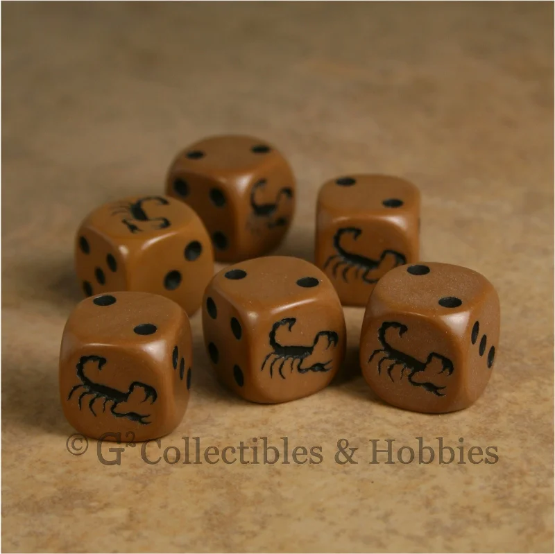 Scorpion 6pc Dice Set - Brown