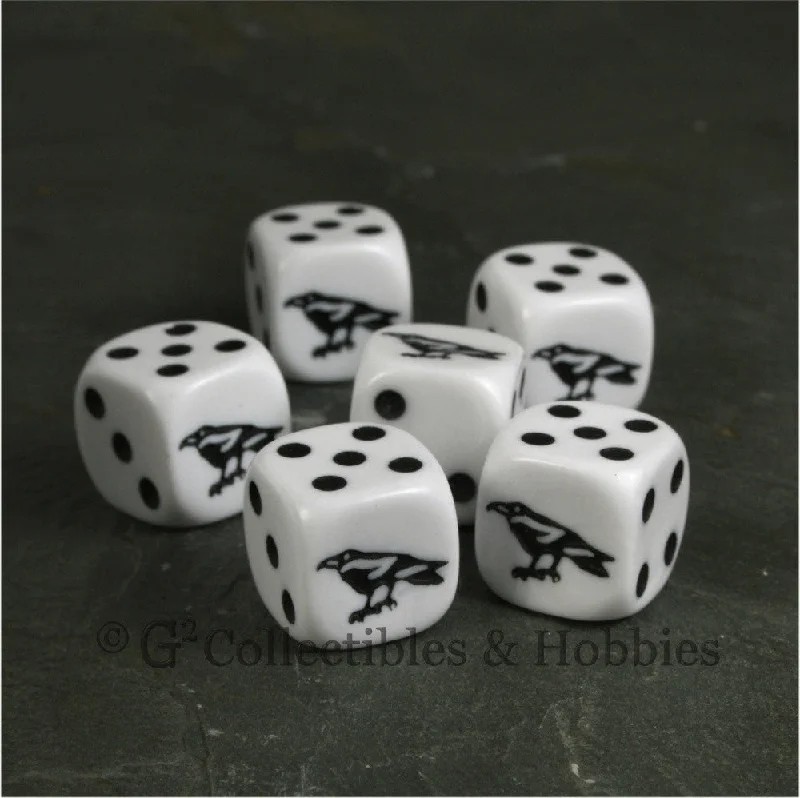 Raven 6pc Dice Set - White