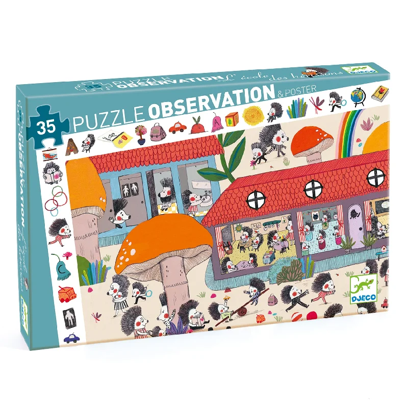 Hedgehog School Observation Puzzle - 35pcs | DJECO