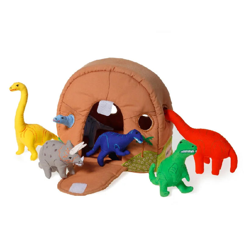 Oskar and Ellen Dino Rock House with 6 Dinosaurs