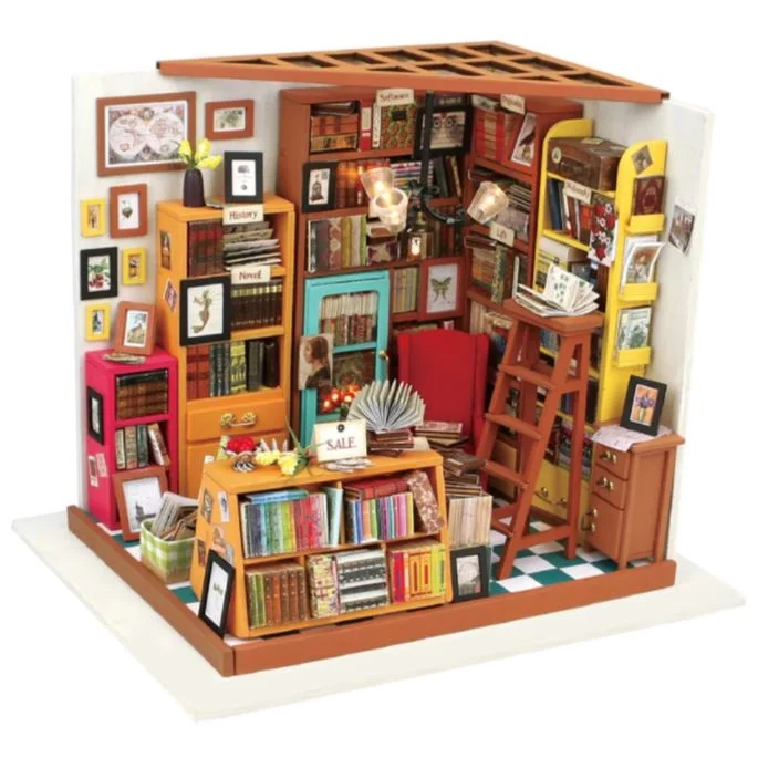 Sam's Study Room DIY Miniature Dollhouse Kit