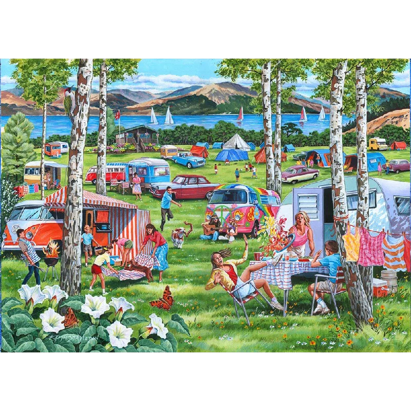 The House of Puzzles Camping Chaos, Big 500 Piece Jigsaw Puzzle