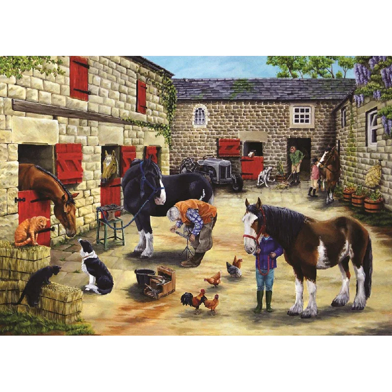 The House of Puzzles Farrier's Visit, 500 Piece Jigsaw Puzzle