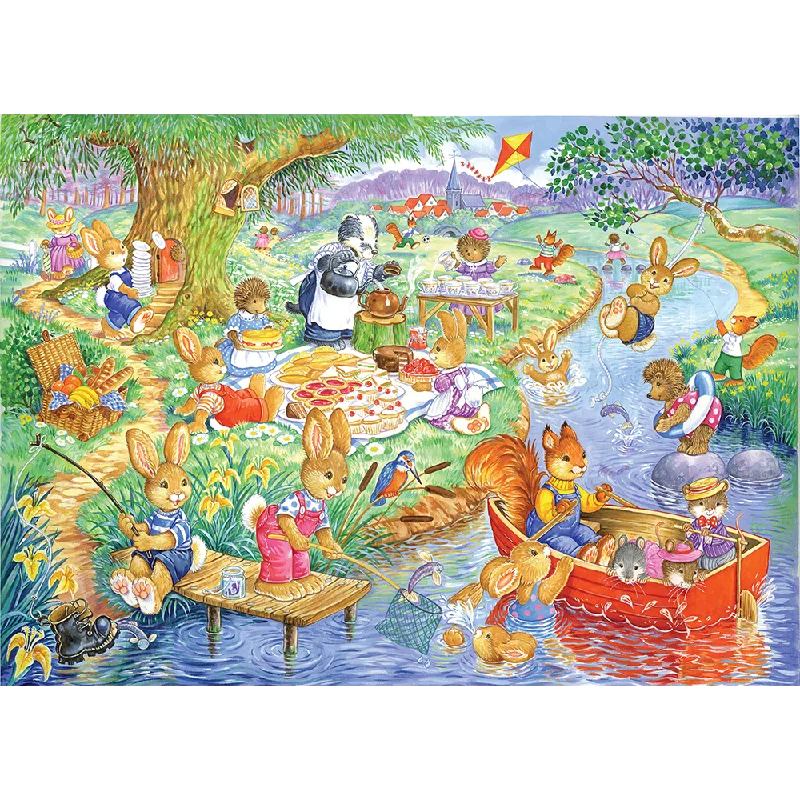 The House of Puzzles Picnic Time, 80 Piece Jigsaw Puzzle