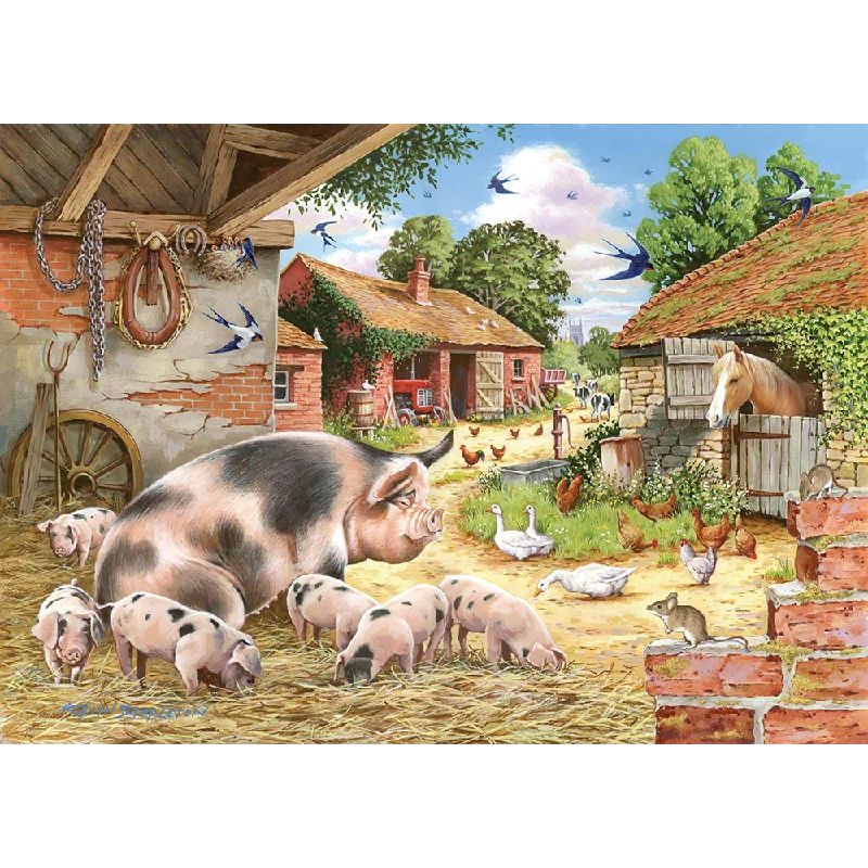 The House of Puzzles Poppy's Piglets, Big 500 Piece Jigsaw Puzzle