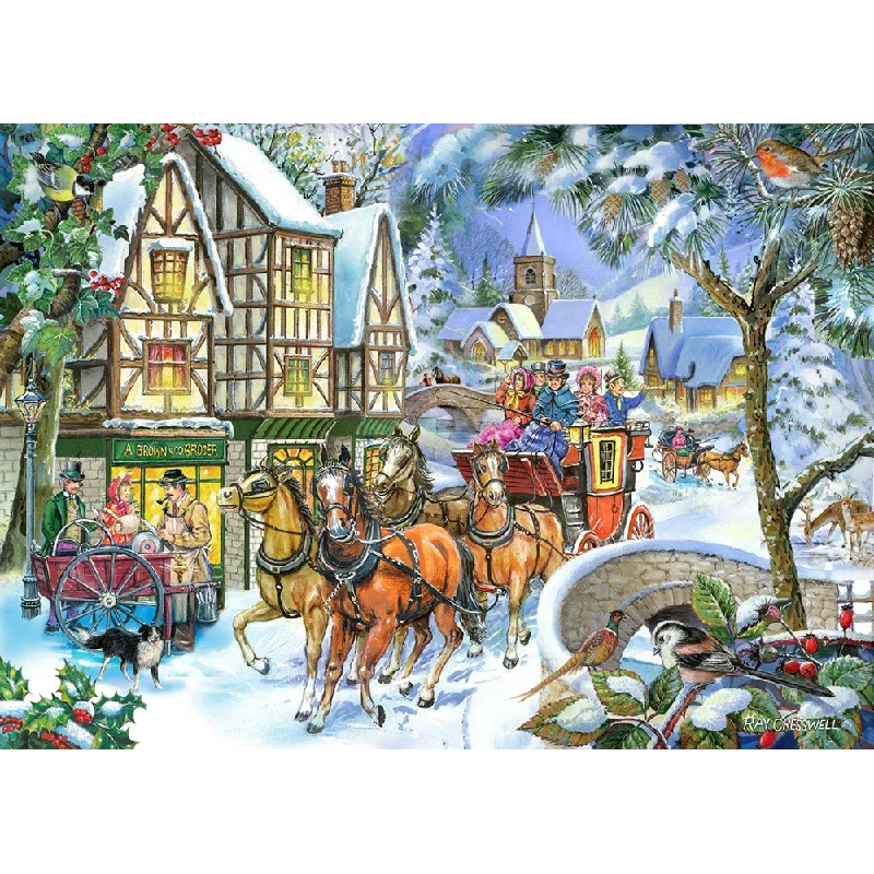 The House of Puzzles Snow Coach, Big 500 Piece Jigsaw Puzzle